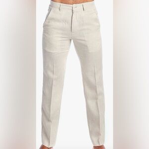 Men's Linen Blend Pants - Beige